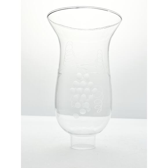 1940s Vintage 925 Silver Weighted Candlestick Holder & Etched Grape Glass Globe - Picture 4 of 10